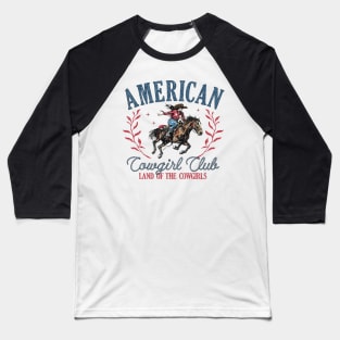 American Cowgirl Club land of the cowgirls Retro Funny Baseball T-Shirt